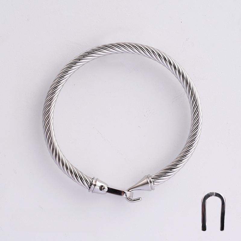 Универсальный браслет из титановой стали с пряжкой в ​​виде подковы, браслет из витой проволоки, модные украшения, женские украшения Female