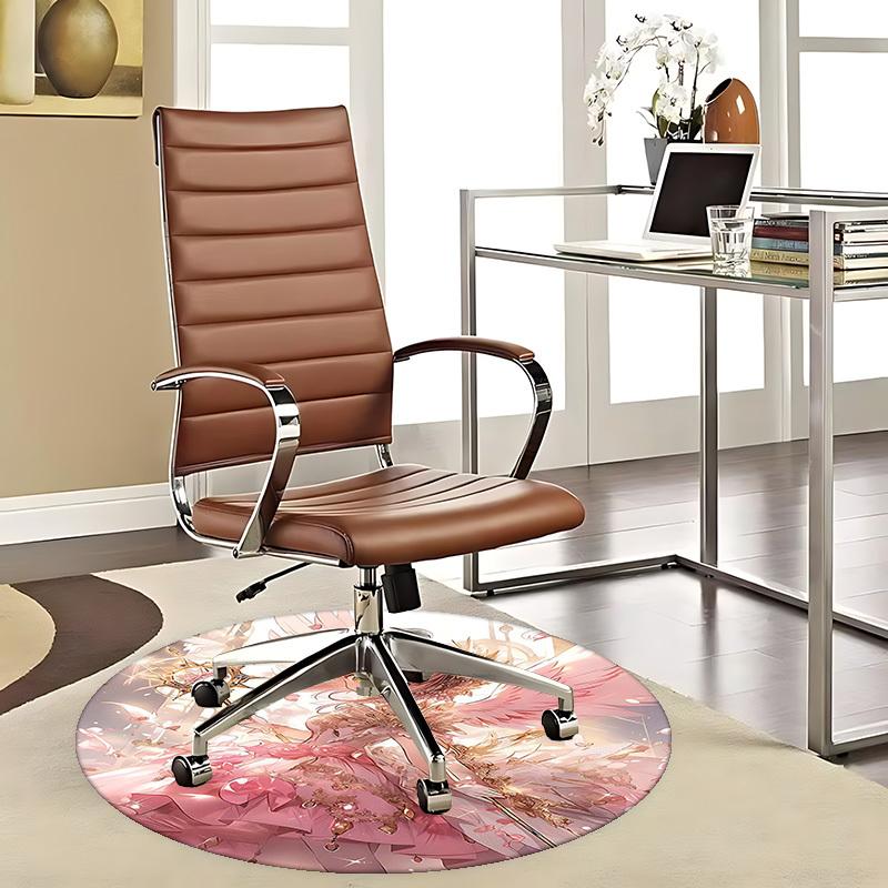 

1pc Pink Angel Wand Round Carpet Anime Design Office Chair Mat, Non Slip Rug for Home Decor, Gift, Office, Living Room, Bedroom 80cm
