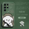 Lovers Couple Cellphone Cover for Vivo V23E Y15 Y91 Y51 OPPO A9 Reno8 6 Realme Huawei Nova 7i P30 Lite Infinix White Puppy PU Leather Phone Case