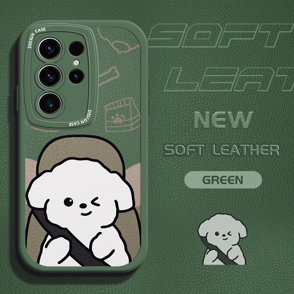 Lovers Couple Cellphone Cover for Vivo V23E Y15 Y91 Y51 OPPO A9 Reno8 6 Realme Huawei Nova 7i P30 Lite Infinix White Puppy PU Leather Phone Case
