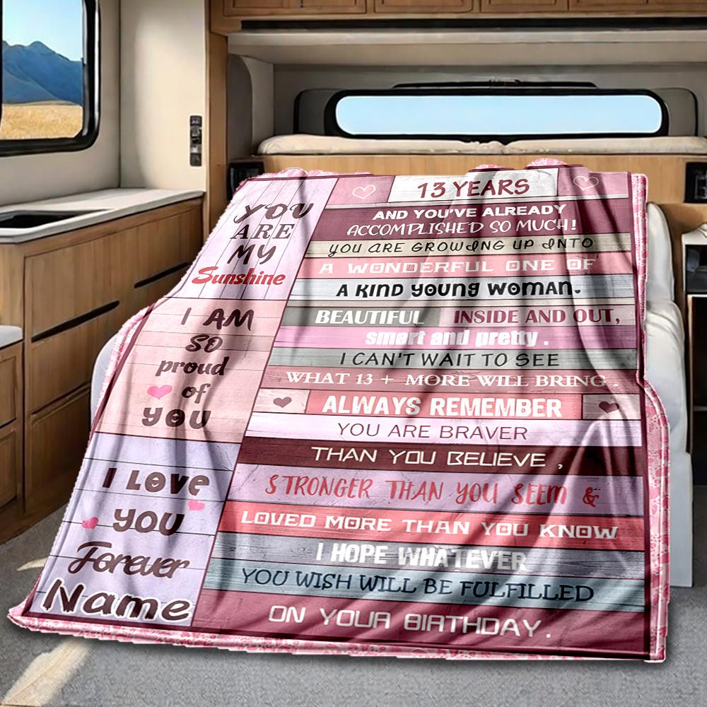 13 Years Of Growth And Pride Blanketcustomizable With Your Namecomfortable And Stylish Perfect For Travel Beds Chairs Offices Sofas Campingsuitable