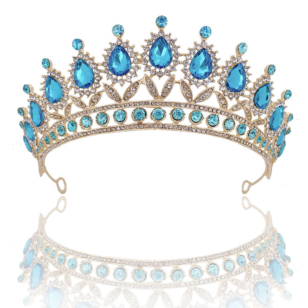 Bridal Crown Baroque Drop Diamond Princess Crown Performance Birthday Tiara Wedding Dress Accessories