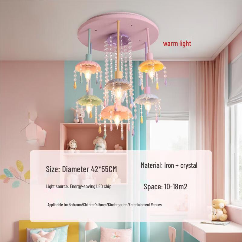 Creative Crystal Crown Pendant Light for Kids Room