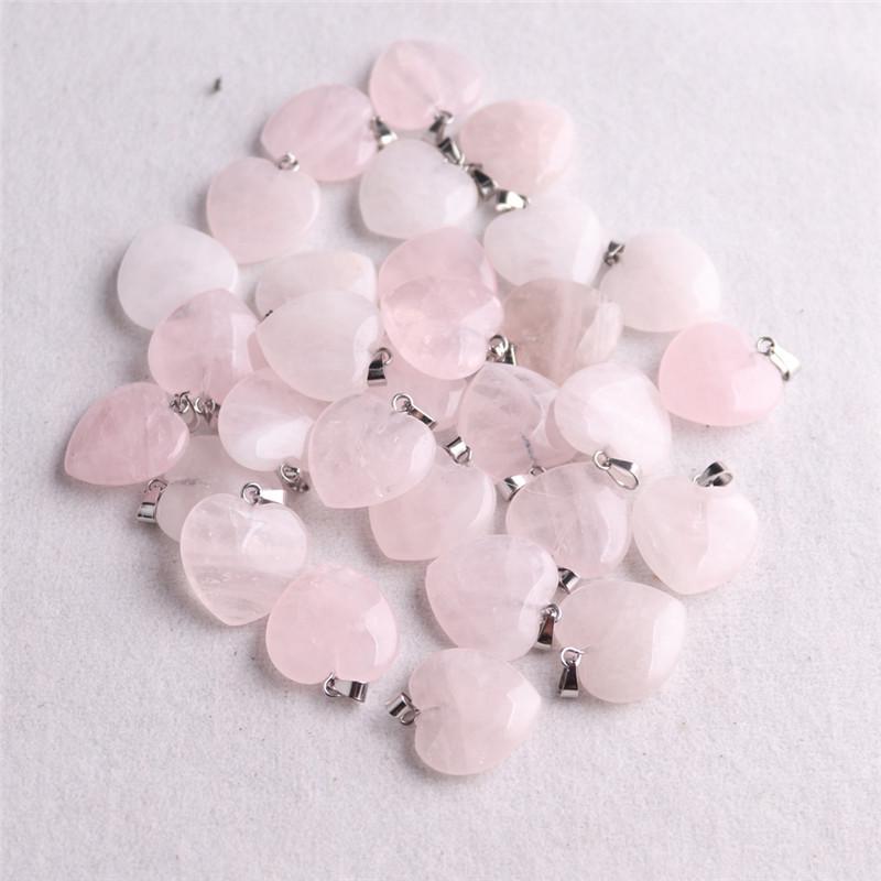 20mm Crystal Agate Heart Necklace Pendant - Natural Stone Jewelry Accessory