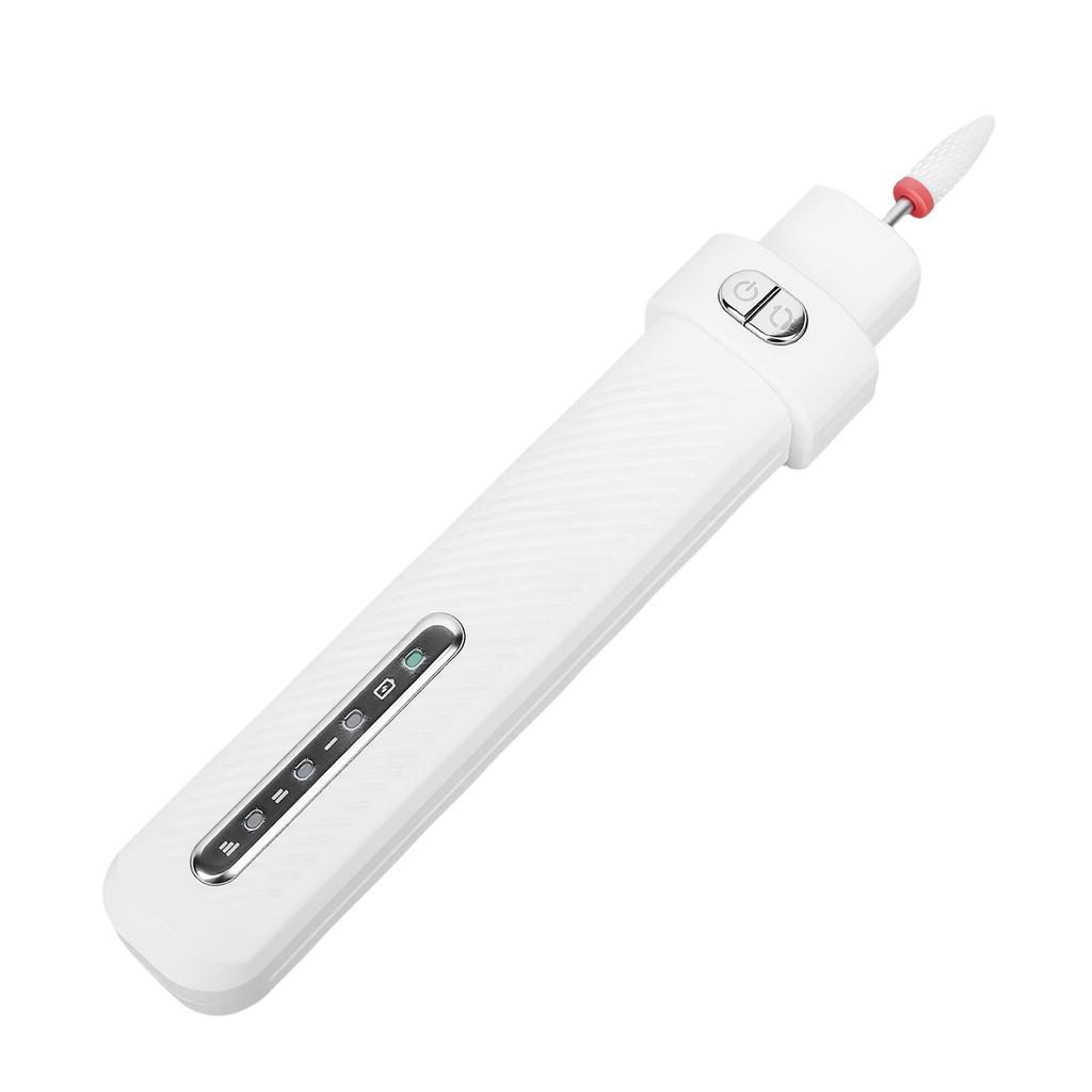 Electric Nail Drill 3 Speed Settings Powerful Low Noise Portable Nail File for Home Salon Use White
