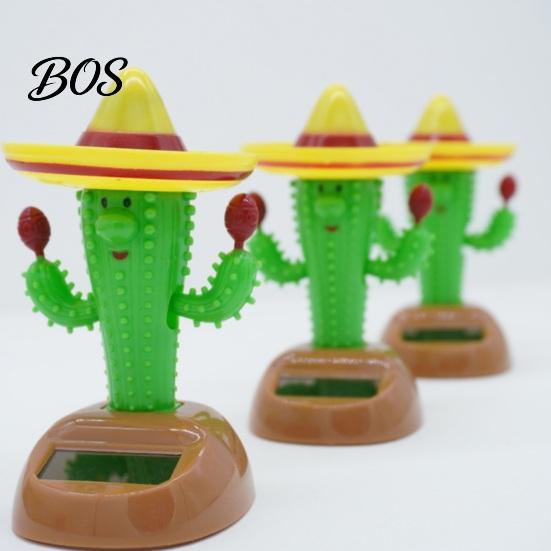 Solarbetriebene Autofigur Kaktus Schwingfigur, Tanzpflanze für Armaturenbrett Schreibtisch Helle Farbe Dekoration Regal, Lustiges Hüpfspielzeug Zuhause Büro Wohnzimmer
