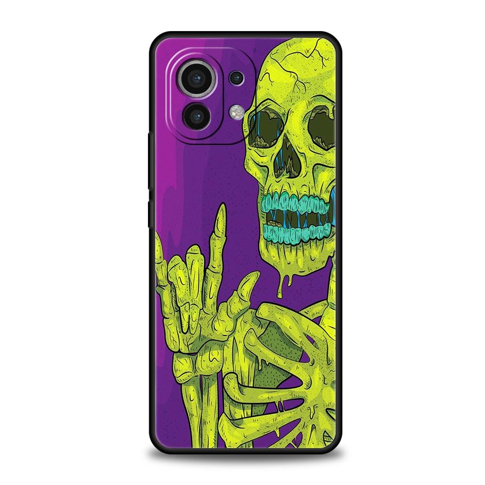 

Skeleton Skull Phone Case Cover for Xiaomi Mi 17 15 14 13 12 11 Ultra 15T 14T 13T 12T 11T Pro Lite 5G Soft TPU Shell Fundas Bags Xiaomi 12T Pro