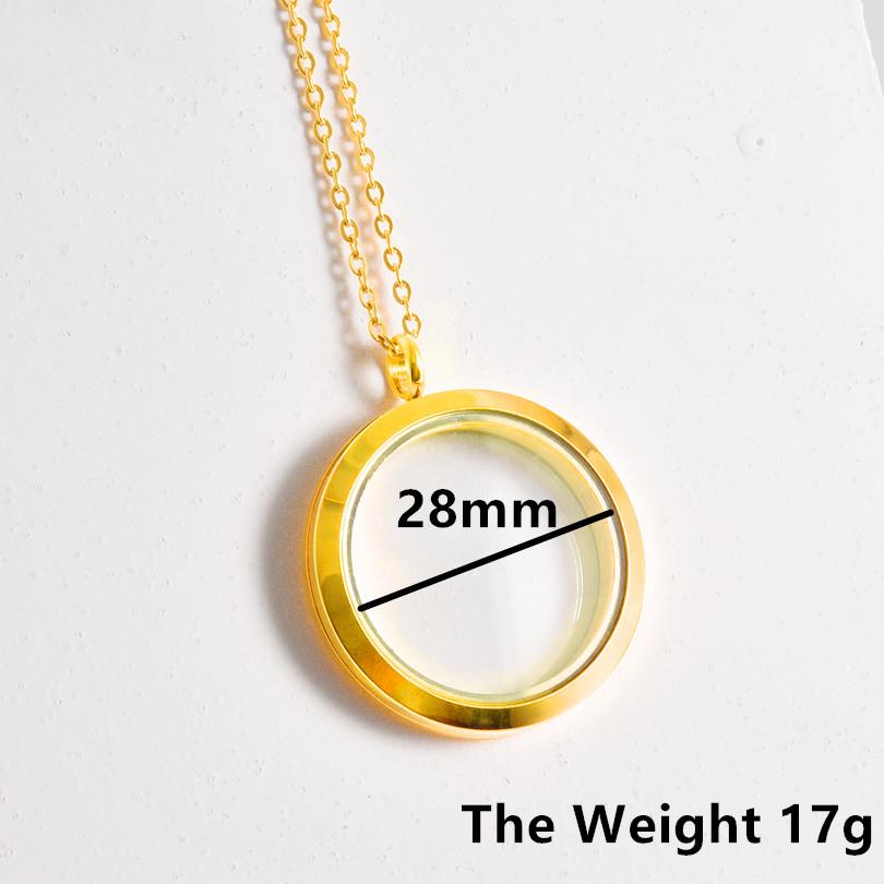 1Pc Stainless Steel Openable Glass Medaillon Coin Holder Collar Jewelry Round Reliquary Photo Floating Locket Pendant Necklaces