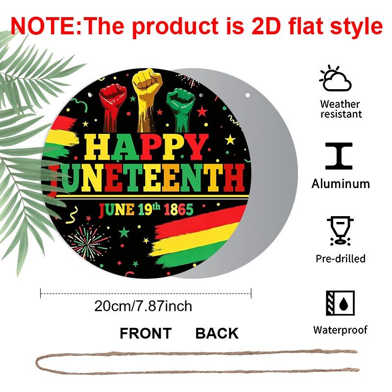 2D Flat Aluminum Wall Hangings with A Juneteenth Theme Are Available In Various Sizes. Featuring A Tricolor Fist and Firework Design, They Are A