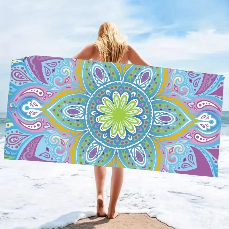

1 set of tropical floral beach towels, 90 * 180cm enlarged size, soft and suitable for husbands W40*H60(CM)