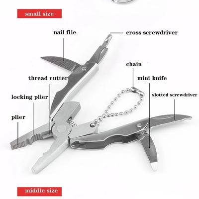Folding Mini Turtle Small Pliers Portable Stainless Steel Multi-tool Pliers, Knife, Multi-function Outdoor Keychain Screwdriver