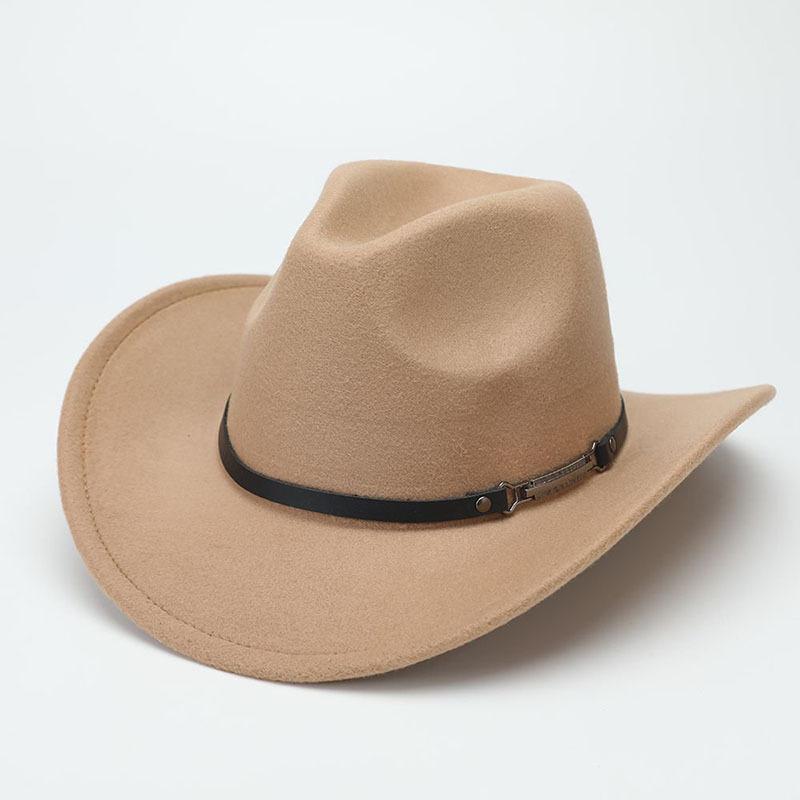 European and American Western Cowboy Hat Big Edge Woolen Punk Style Knight Hat Felt Hat Jazz Hat Top Hat
