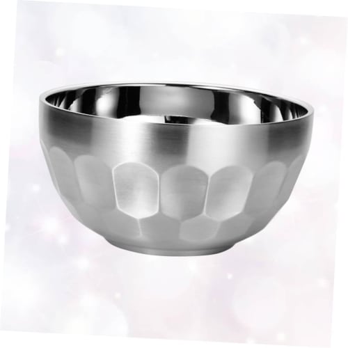 MUCKLILY 2-Piece 304 Stainless Steel Bowl, Double Insulated Bowl, Steel Insulated Bowl, Double-Layer Soup Bowl, Steel Serving Bowl, Vacuum Noodle Bowl