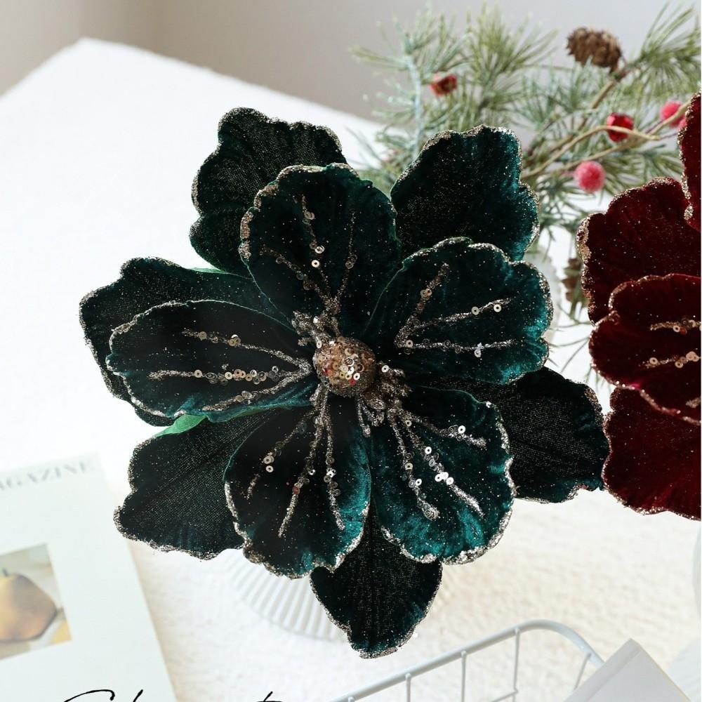 Glitter Christmas Glitter Flower Sequins Simulation Flowers  Christmas Decoration