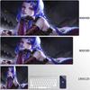 Jinx Anime Mouse Pad Pc Accessories Desk Protector Keyboard Mat NonSlip Deskmat Gamer Kawaii Cute Mouse Pads Gaming Mousepad