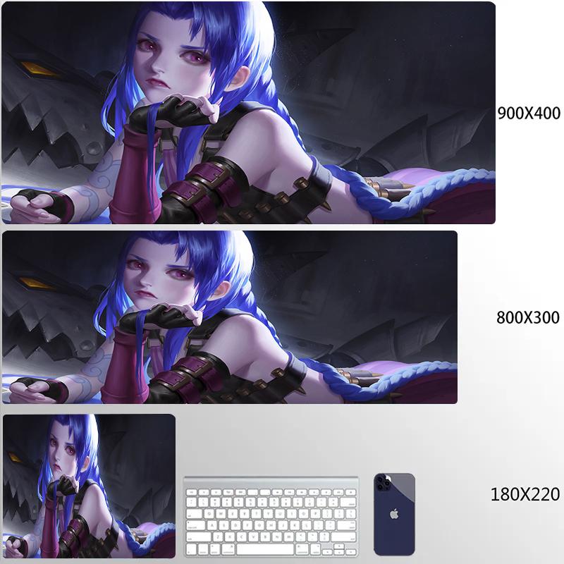 Jinx Anime Mouse Pad Pc Accessories Desk Protector Keyboard Mat NonSlip Deskmat Gamer Kawaii Cute Mouse Pads Gaming Mousepad