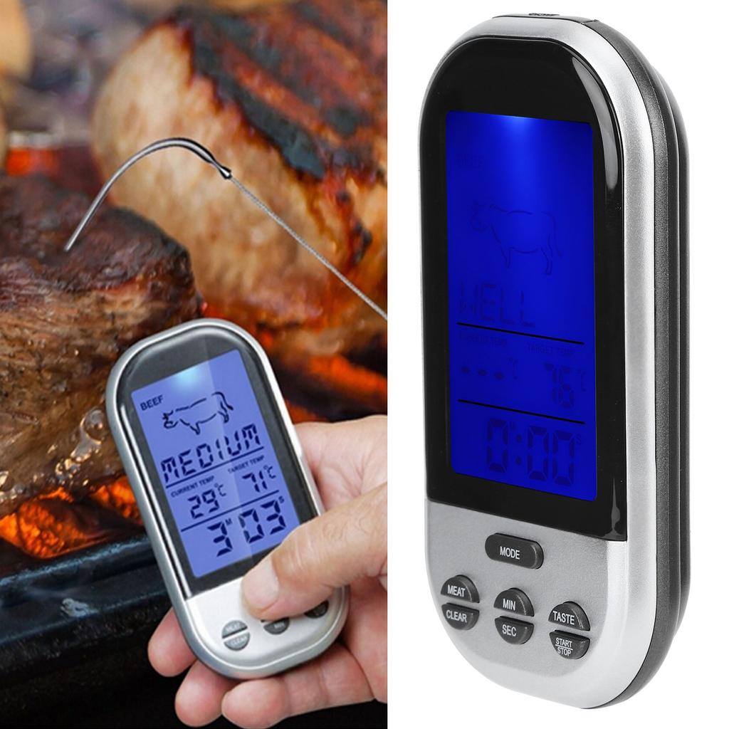 Wireless Electronic Digital Food Meat Thermometer with Probe for Grilling BBQ Cooking Home Kitchen
