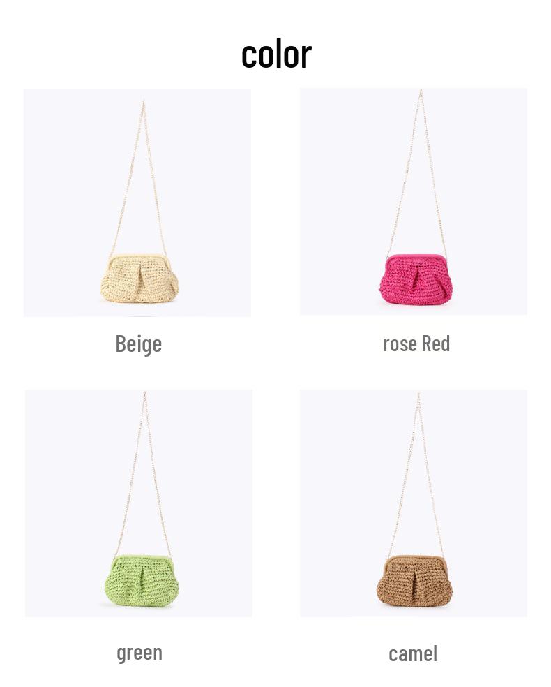 2024 Sommer Damen Vielseitige Stroh Gewebte Handtasche - Lässige Strandurlaub Schulter Crossbody Tasche