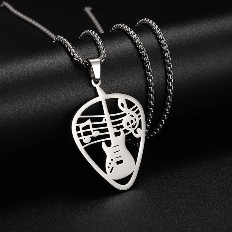 Punk Rock Musik Gitarre Halskette Männer Frauen Gothic Anhänger Halskette Mode Personalisiertes Geschenk Hip Hop Biker Schmuck für Freund