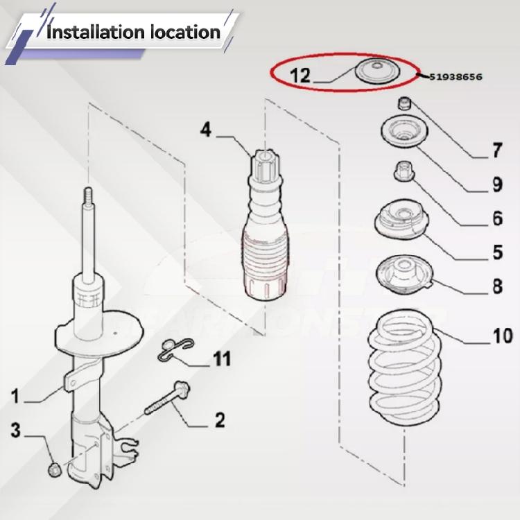 ABS Front Suspension Nut Cover Waterproof Shock Protector Cost Effective Car Repair Vehicle Accessories for Vehicle 