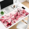 Watercolor Pink Butterfly Large Gaming Mouse Pad Non Slip Rubber Desk Mat Keyboard Mat For Pc Laptop Office Home Gamer Setup