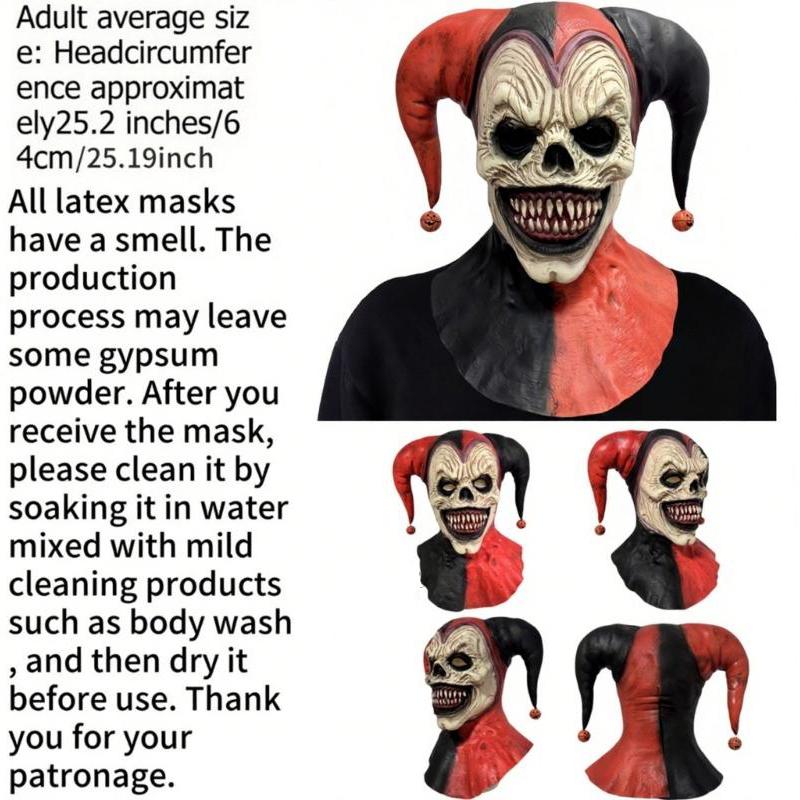 New Funny Clown Mask Adjustable Eye Holes For Halloween Parties Cosplay And Pranks Adult Latex Costume Accessory Mask