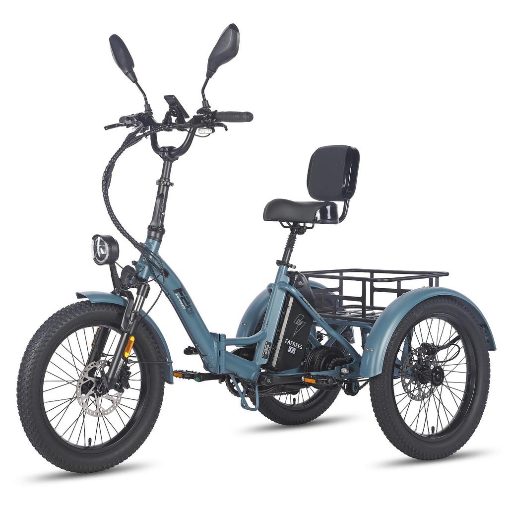 FAFREES F20 Mate Electric Tricycle 48V 23.45Ah Battery 500W 20 Inch Tires With Mirror And Rear Basket