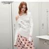 Spring 2026 Asymmetric Shoulder Letter Rhinestone T-shirt