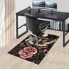 1pc Butterfly Rose Carpet Anti Slip Polyester Floor Mat for office.Bedroom