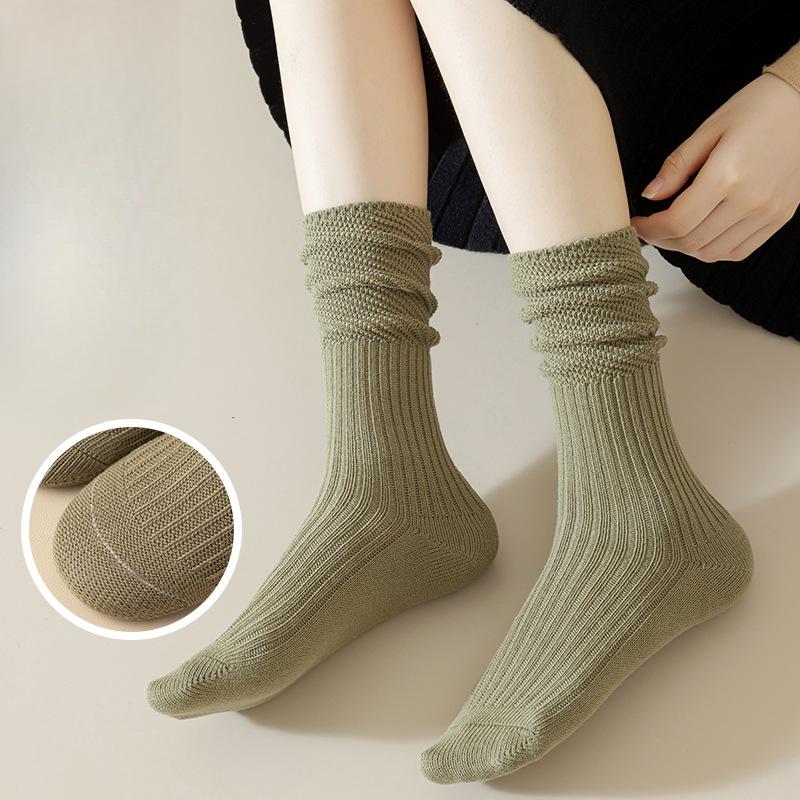Women's Autumn and Winter Pull-out Pile Socks Solid Color Long Stockings Spring and Autumn Comfortable High Elasticity Socks