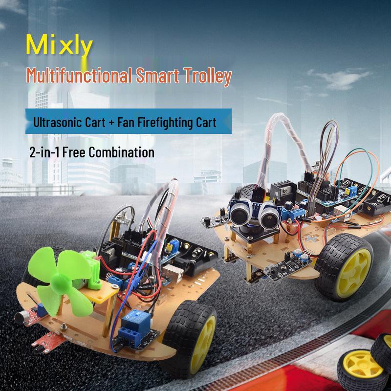 Arduino Uno R3 Smart Car Kit: Bluetooth-Enabled Line Following Development Board