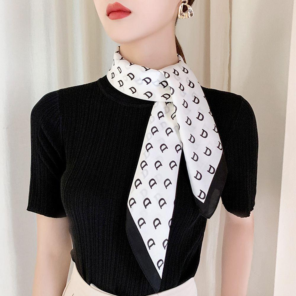 Collocation Clothing Accessories Wraps Silk Scarf Korean Style Scarves Printed Scarf Female Shawl