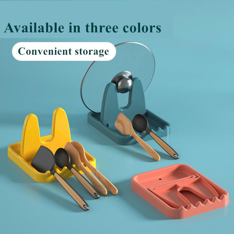Foldable Pot Lid Rack Plastic Spoon Holder Stand Kitchen Organizer For Fork Spatula Rack Pan Cover Shelf Tableware Storage Rack