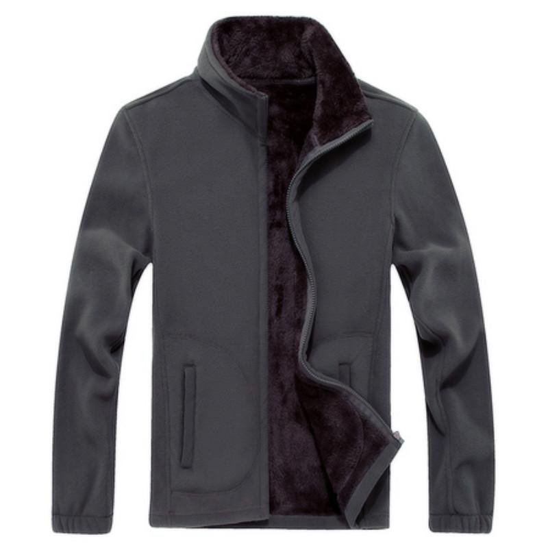 

Мужские повседневные куртки из флиса Softshell, мужские теплые толстовки, термопальто, однотонная утолщенная брендовая одежда XXXXXL серый