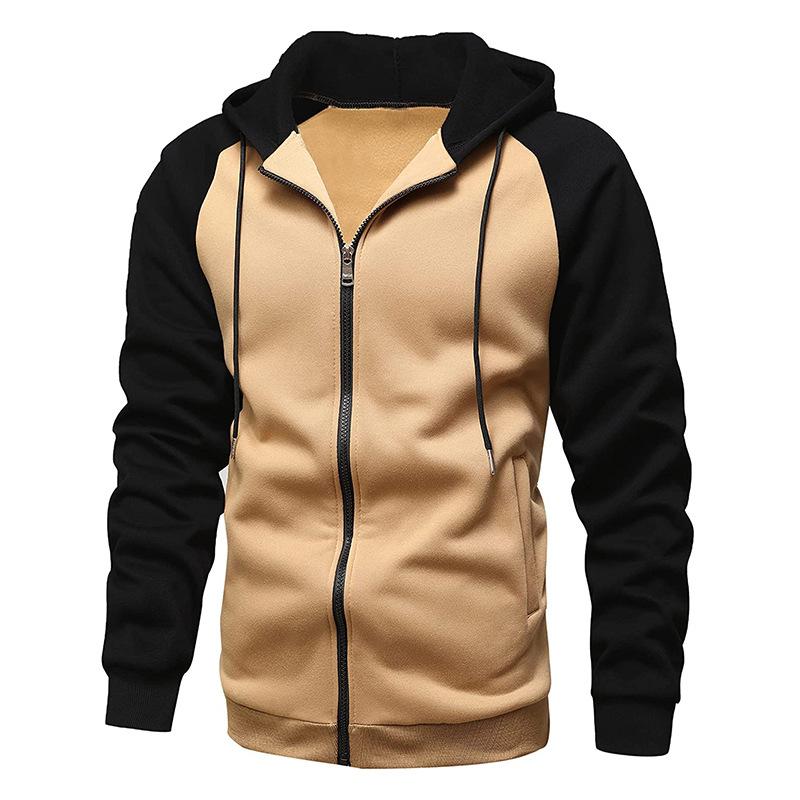 Herren Raglanärmel Reißverschluss Hoodies Lose Sportbekleidung Sweatshirts Hoodies Herren Jacken