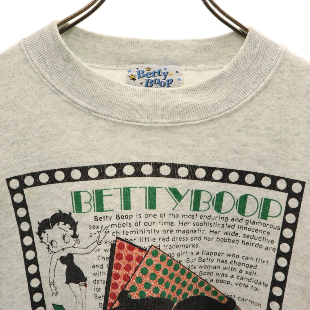 FRUIT OF THE LOOM 90s Made in USA Old Betty Boop Long sleeve sweat trainer Men's Used