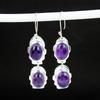 Natural Amethyst Gemstone Hook Earrings 925 Sterling Silver Earring, Handmade Boho Silver Jewelry Dangle Earrings, Party Wear Gifts