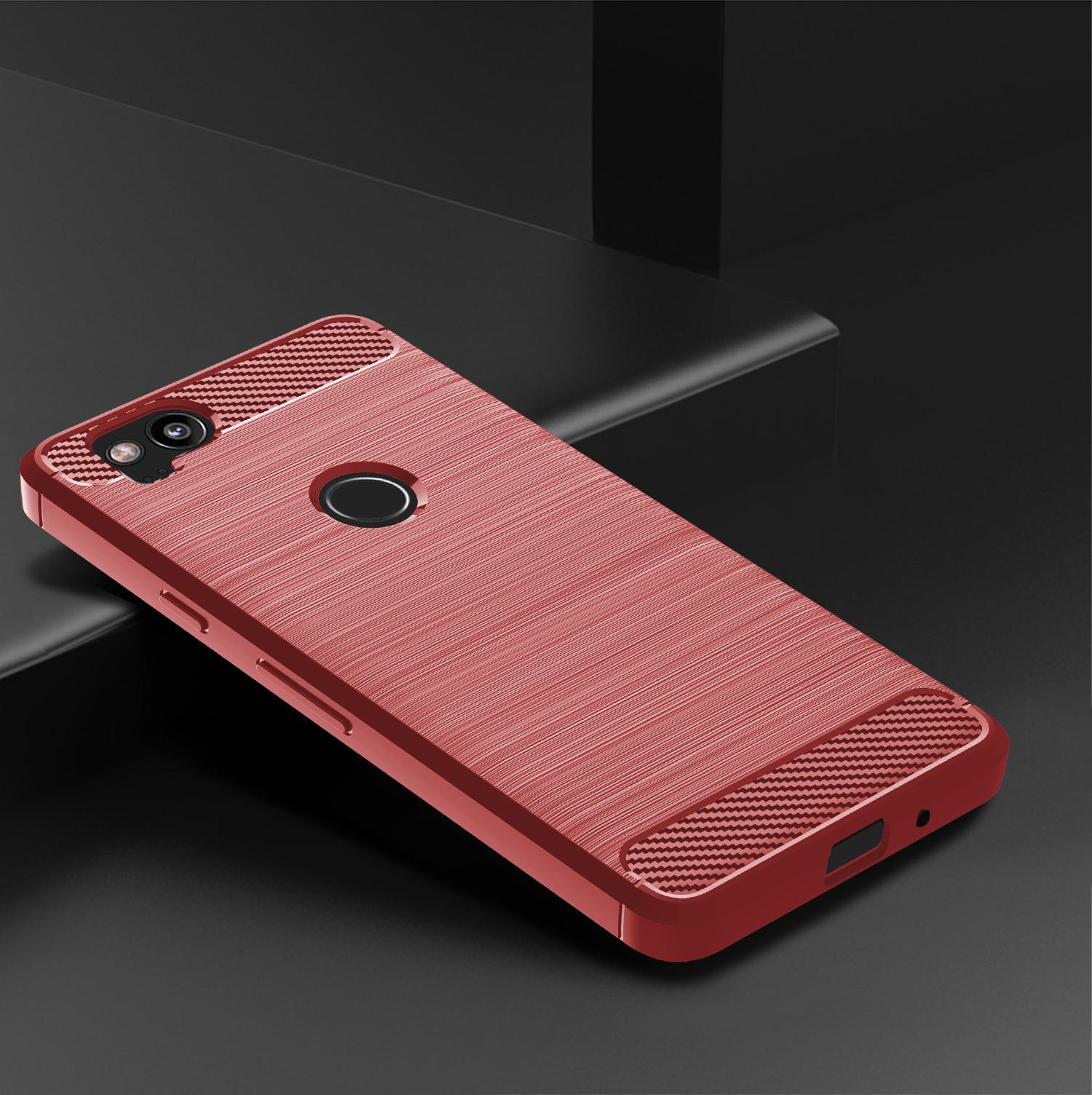 

Для Pixel2 Google Мягкий Матовый Чехол Роскошный Карбоновый Задний Чехол для Google Pixel 2 Противоударные Силиконовые Чехлы Для Телефонов Coque Fundas For Pixel 2 красный