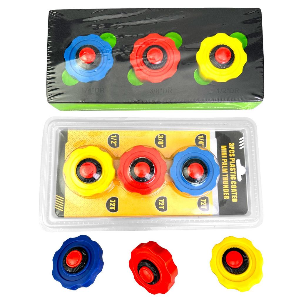 Palm Thunder 3-Piece Mini Ratchet Finger Wrench Set (1/2", 3/8", 1/4")