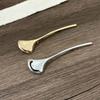 Corsage Ornament Long Leaf Pin French Style Metal Glossy Brooch  Western-style Clothes