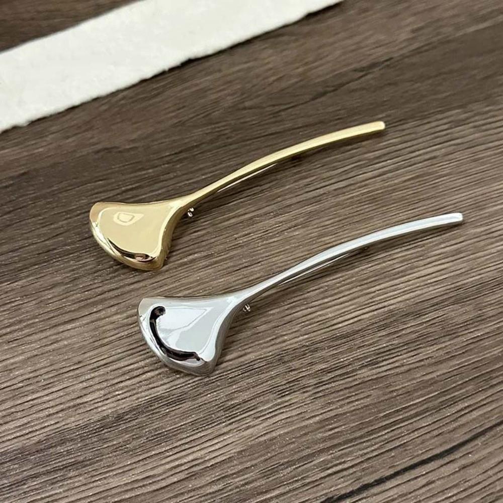 Corsage Ornament Long Leaf Pin French Style Metal Glossy Brooch  Western-style Clothes