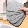 Thick Double-Layer Non-Stick Dishcloth: Absorbent Silver Cotton Scouring Pad & Brush