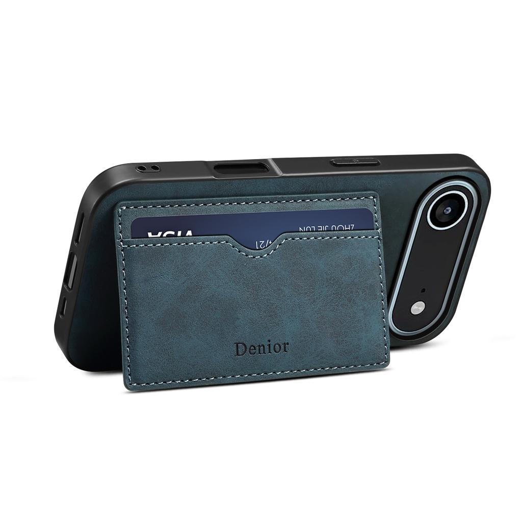 DENIOR For iPhone Air Case Card Holder Kickstand Leather Phone Back Cover