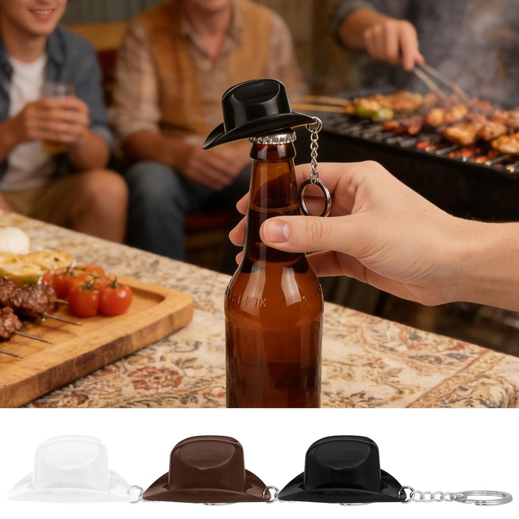 Retro cowboy hat bottle opener keychain Charm Cowboy Hat Shape Beer Keychain For Tote Bag Backpack Car Keys Birthday Party Bar