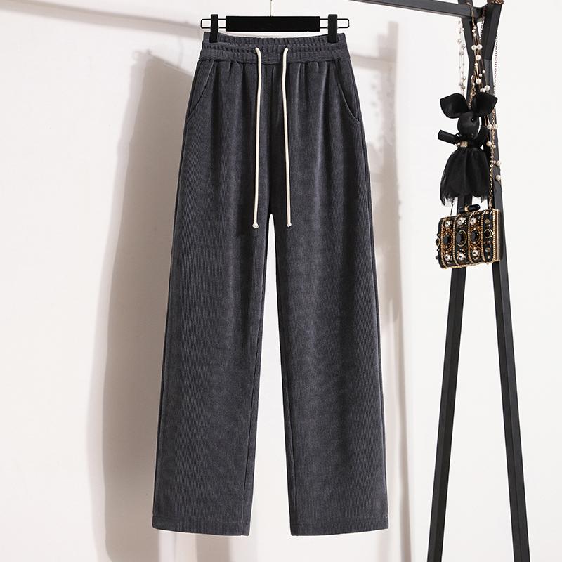 

DIMANAF 2025 Осень Большой размер Брюки Харлен Новые Женские Вельветовые Модные Свободные Плиссированные Винтажные Брюки 5XL