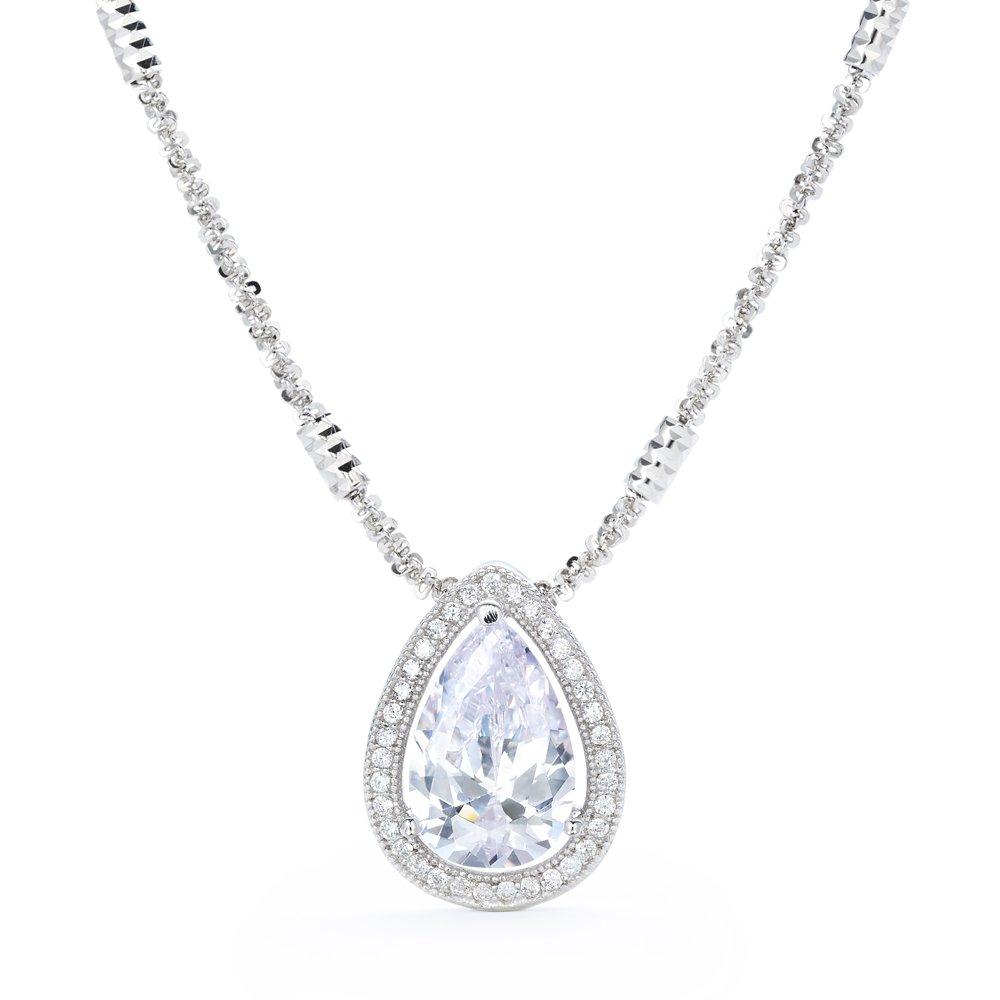 

від New Necklace Platinum Platined Teardrop Hear Shape Metal Hypoallergen Gift [Gift York] Women 2.7ct Women
