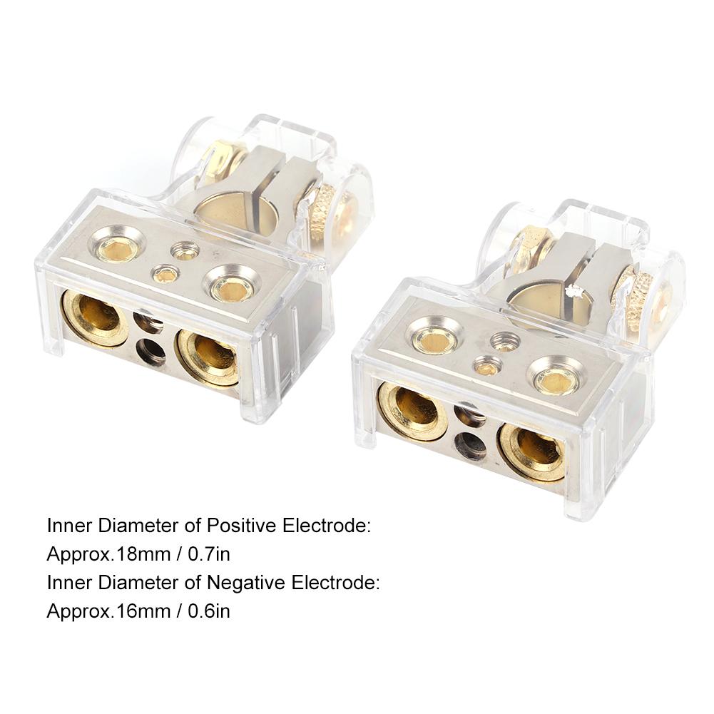 Paar Batteriepol-Klemmen 4-Loch Verbinder mit Schutzabdeckung Autozubehör