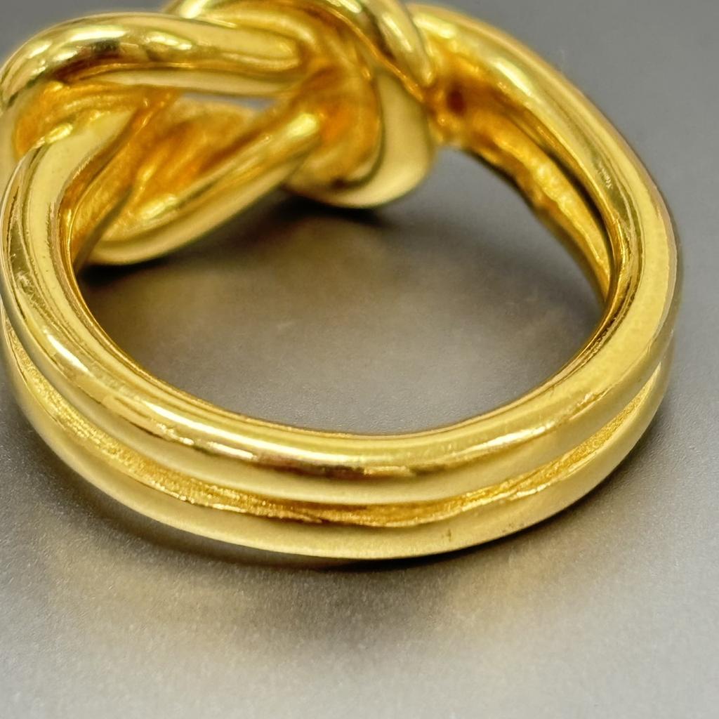 Used HERMES Scarf ring Head metal 9.7g gold plating