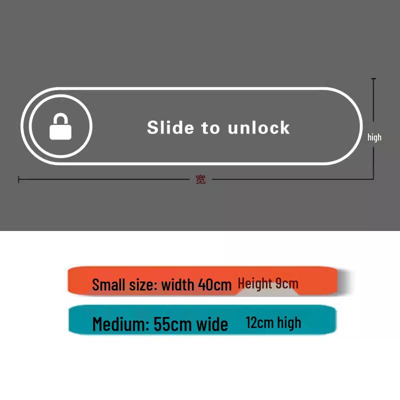 Self-Adhesive Sliding Unlock Text Wall Stickers for Mobile or Home Glass Doors
