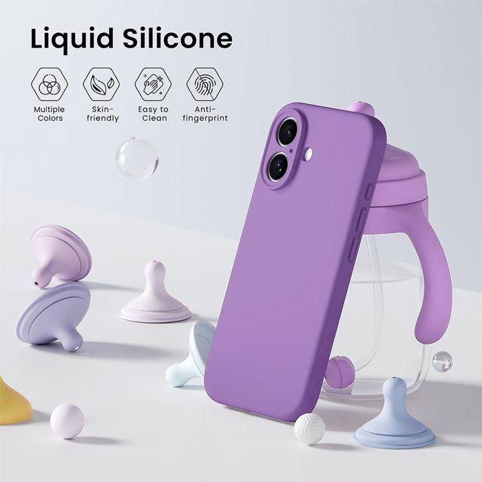 Coque de Protection - BOOLING - iPhone 17 Pro - Silicone Liquide Slim Légère Anti-Rayures - Violet